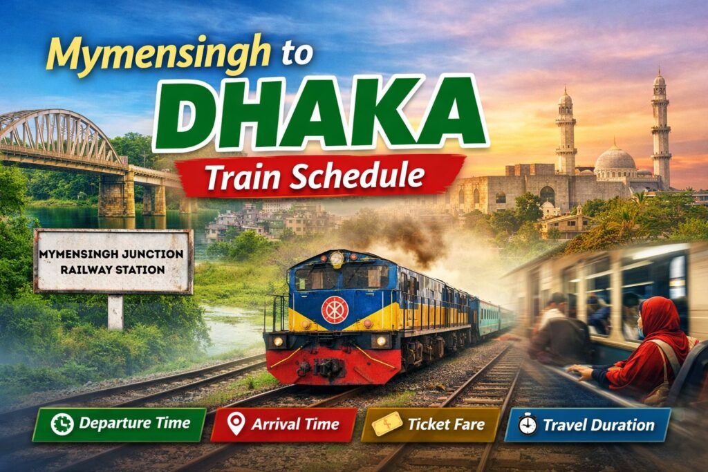 ময়মনসিংহ থেকে ঢাকা ট্রেনের সময়সূচী
